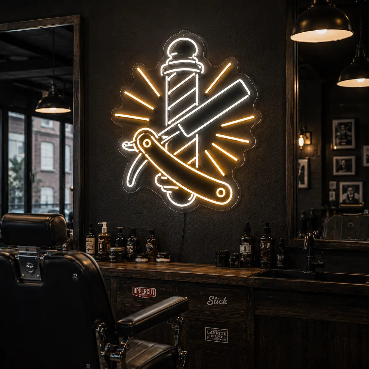 Barber shop neon sign