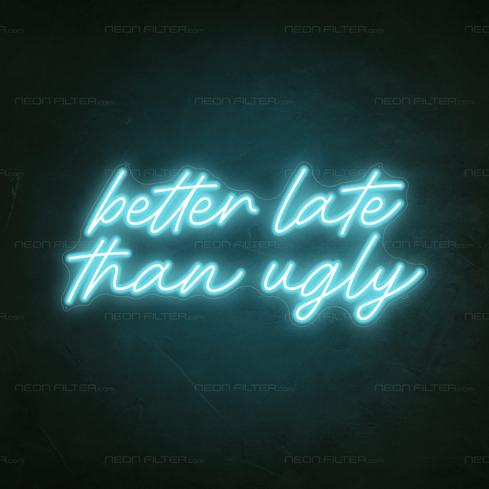 Better Late Than Ugly Neon Sign - Neon Filter