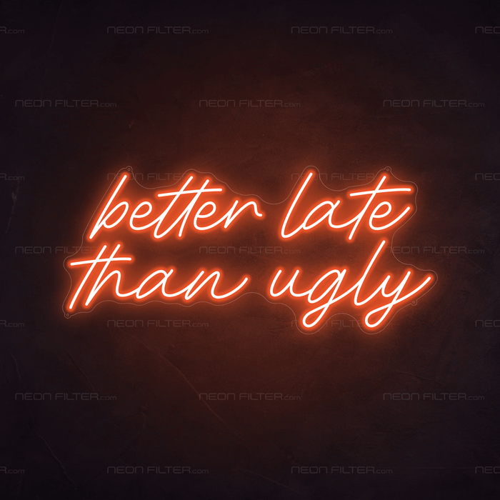 Better Late Than Ugly Neon Sign - Neon Filter