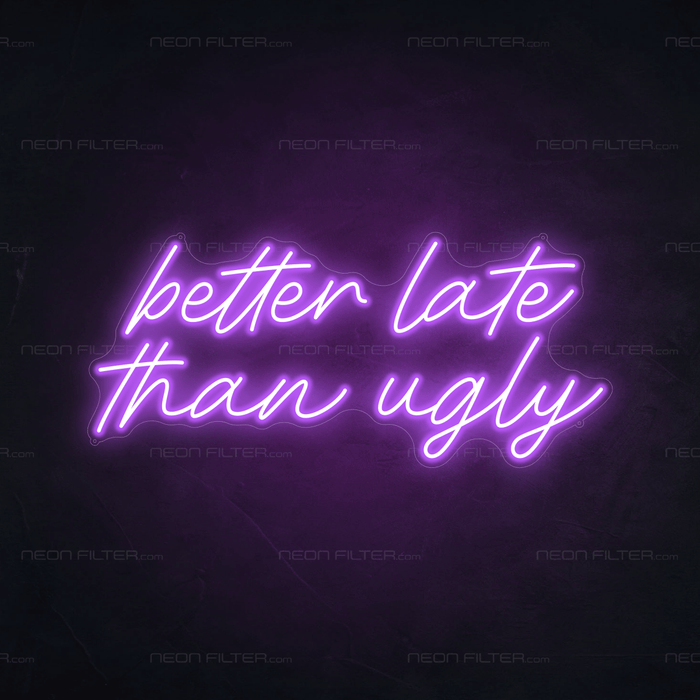 Better Late Than Ugly Neon Sign - Neon Filter