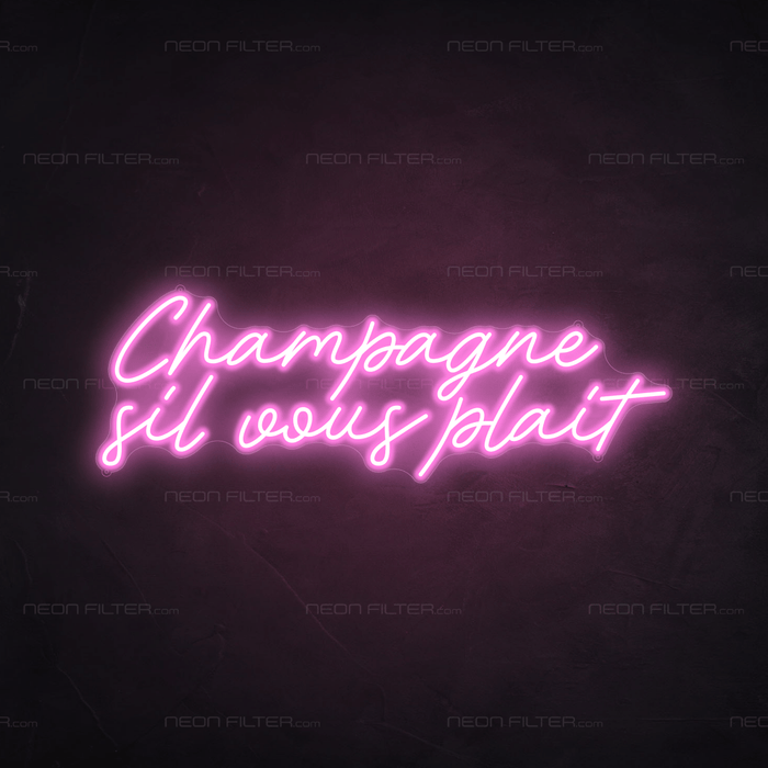 Champagne Sil Vous Plait Neon Sign - Neon Filter