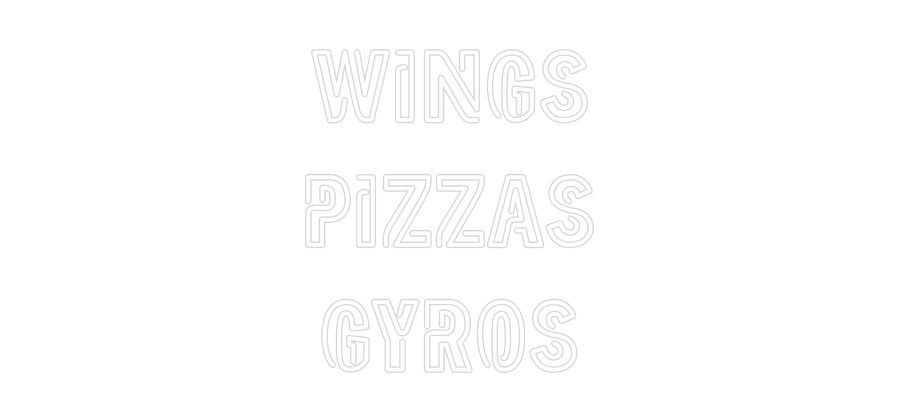 Custom Neon: WINGS PIZZAS... - Neon Filter