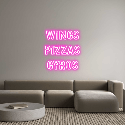 Custom Neon: WINGS PIZZAS... - Neon Filter