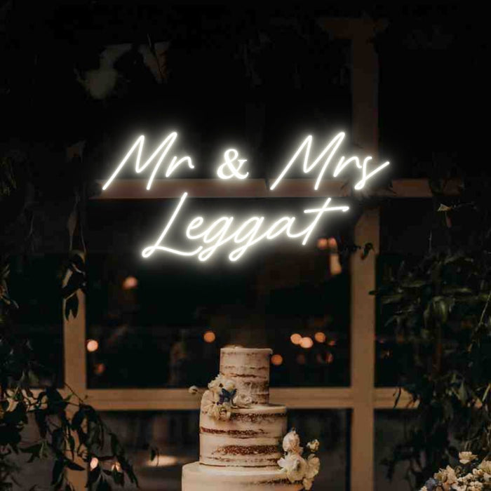 Custom Wedding Neon: Mr & Mrs Leg... - Neon Filter