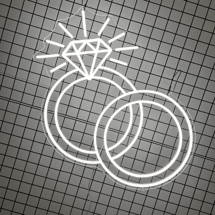 Diamond Rings Neon Sign - Neon Filter