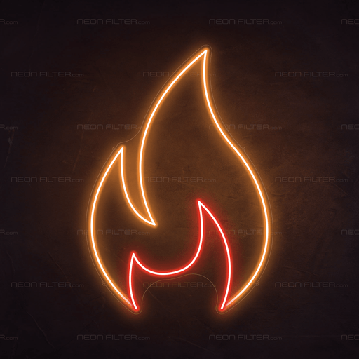 Flame Neon Sign - Neon Filter