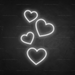 Floating Hearts Neon Sign - Neon Filter