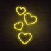 Floating Hearts Neon Sign - Neon Filter