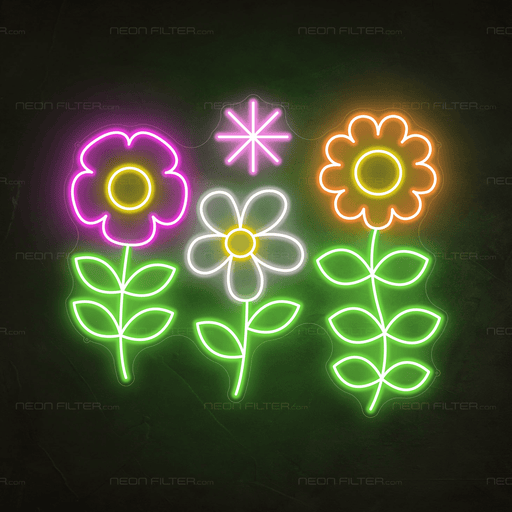 Flowers Neon Sign - Neon Filter