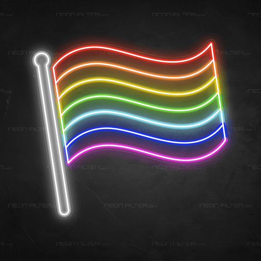 Gay Pride Flag Neon Sign - Neon Filter