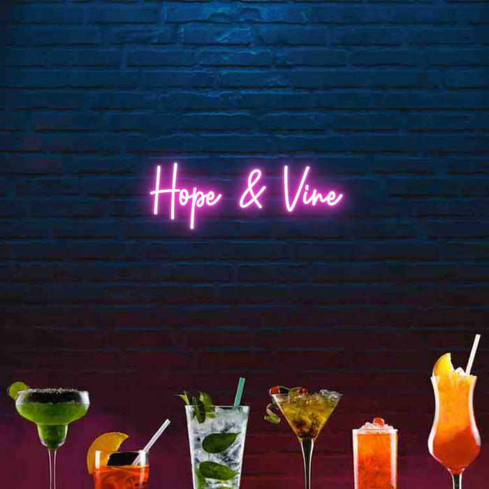 Custom Bar Neon: Hope & Vine