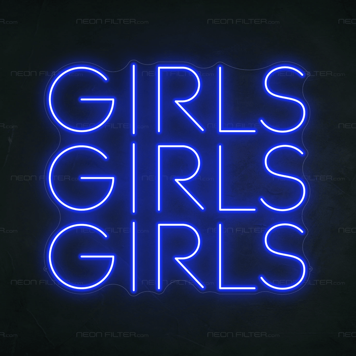 Girls Girls Girls Neon Sign - Neon Filter