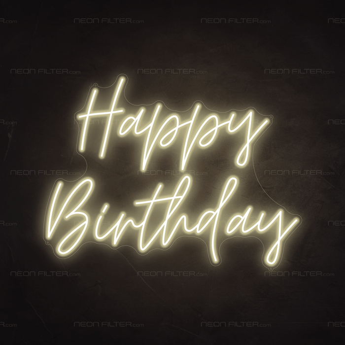 Happy Birthday Neon Sign - Neon Filter