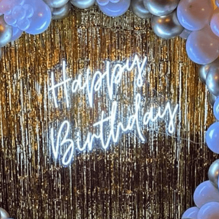 Happy Birthday Neon Sign - Neon Filter