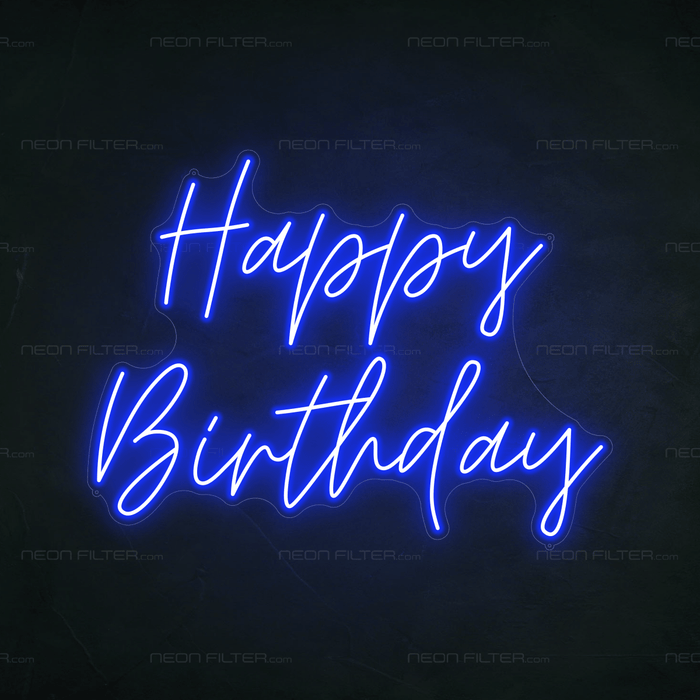 Happy Birthday Neon Sign - Neon Filter