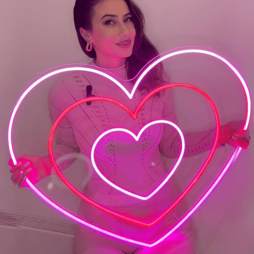 Hearts Neon Sign - Neon Filter