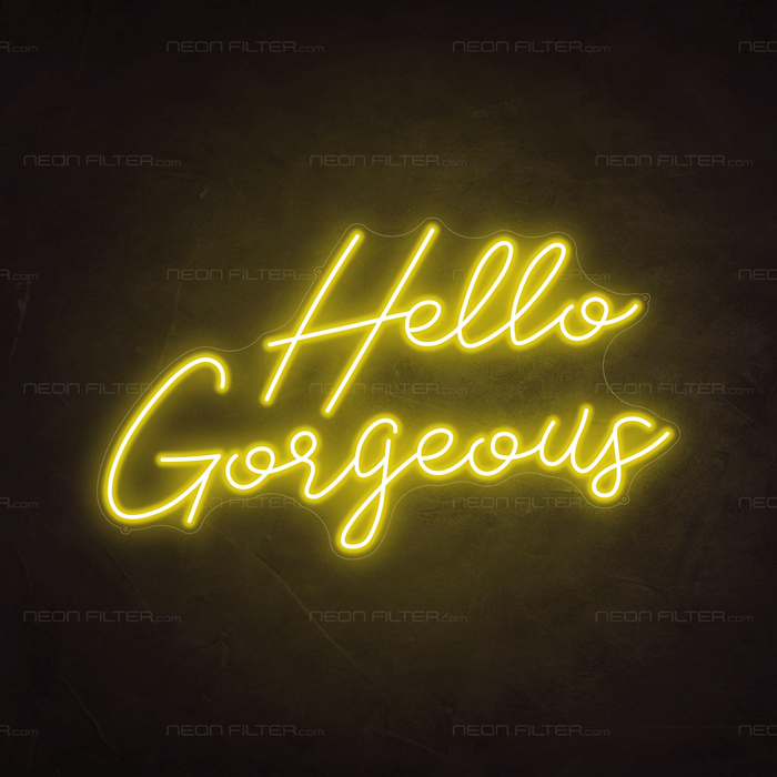 Hello Gorgeous Neon Sign - Neon Filter