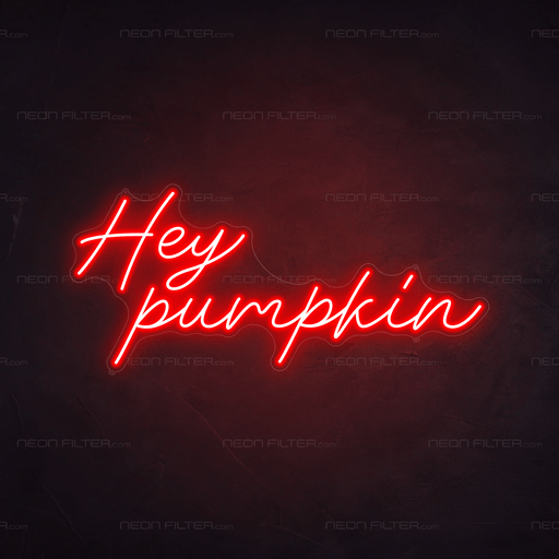 Hey Pumpkin Neon Sign - Neon Filter