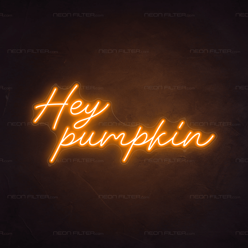 Hey Pumpkin Neon Sign - Neon Filter