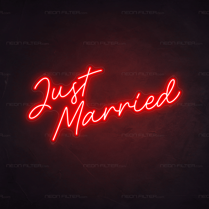 Just Married Neon Sign - Neon Filter