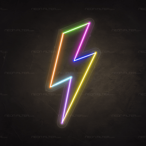 Lightning Bolt Neon Sign - Neon Filter