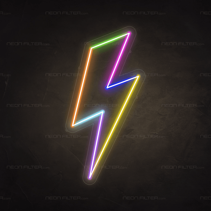 Lightning Bolt Neon Sign - Neon Filter