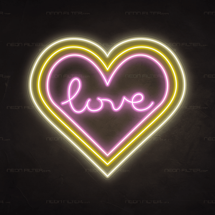 Love Island Love Heart Neon Sign - Neon Filter