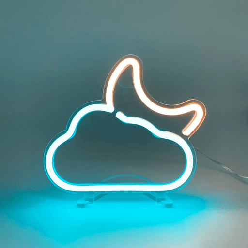 Mini Cloud & Moon Neon Sign - Neon Filter