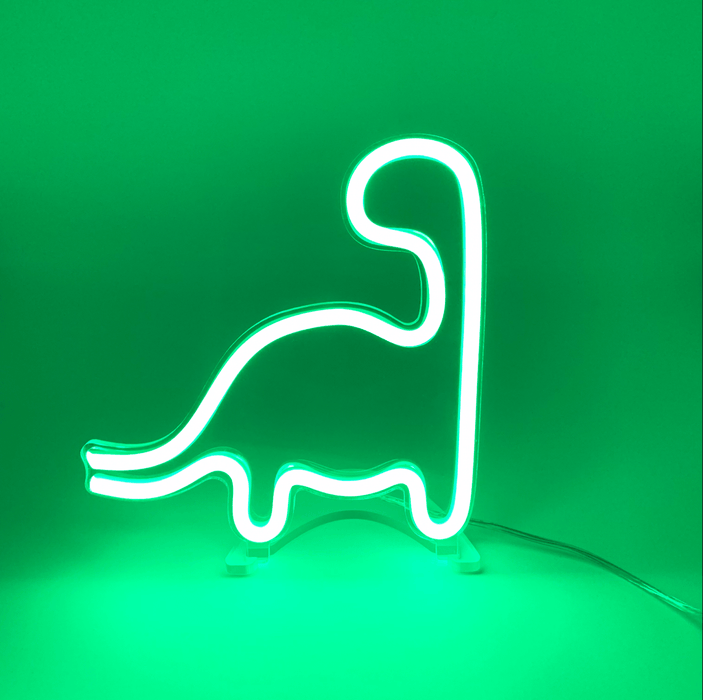 Mini Green Dinosaur Neon Sign - Neon Filter