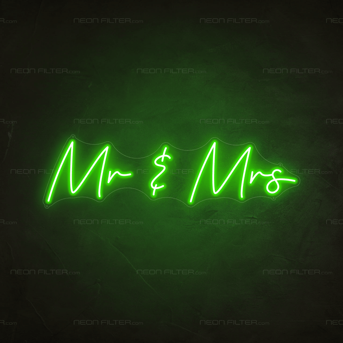 Mr & Mrs Neon Sign - Neon Filter