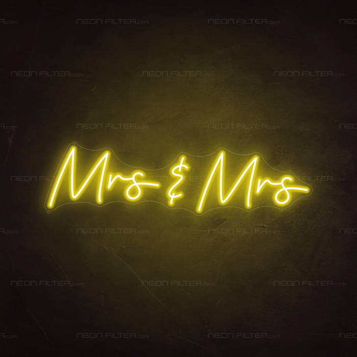 Mrs & Mrs Neon Sign - Neon Filter