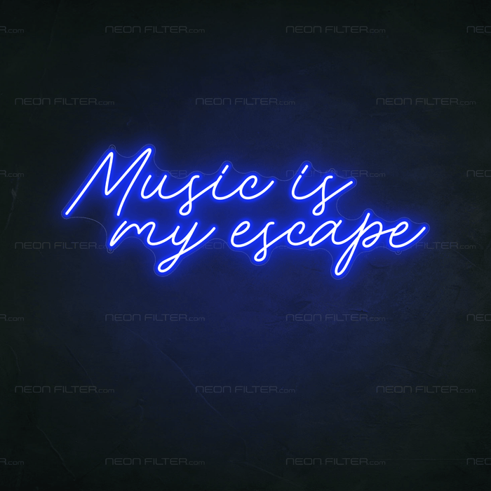 Music Is My Escape Neon Sign - Neon Filter