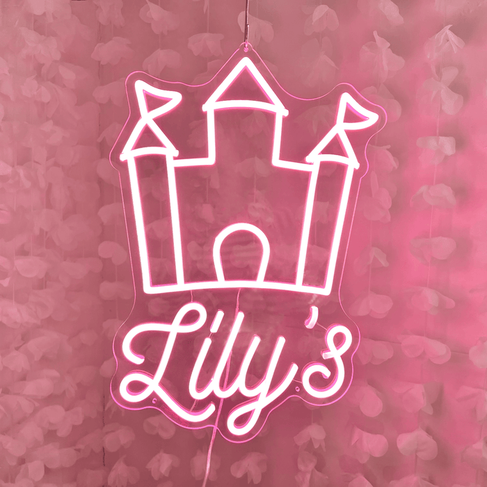 Name and Castle - Semi Customisable Neon sign - Neon Filter