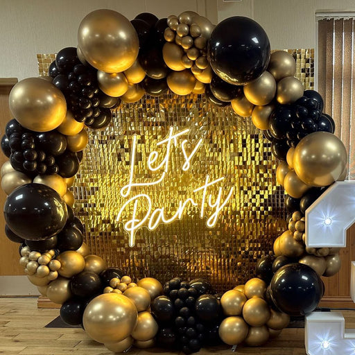 Let's Party Neon Sign in Cosy Warm White. Image from @occasionsbytori on Instagram.