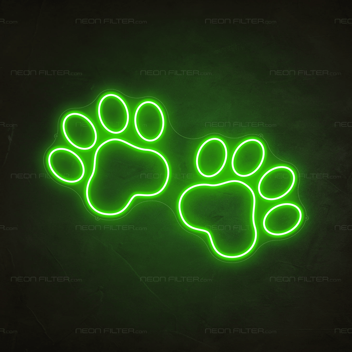 Paw Print Neon Sign - Neon Filter