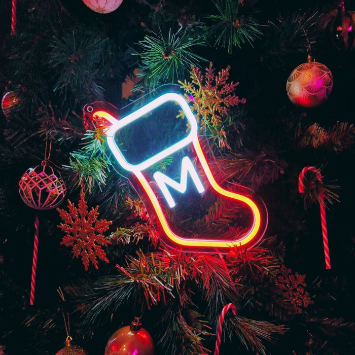 Personalised Christmas Stocking Neon Sign - Neon Filter