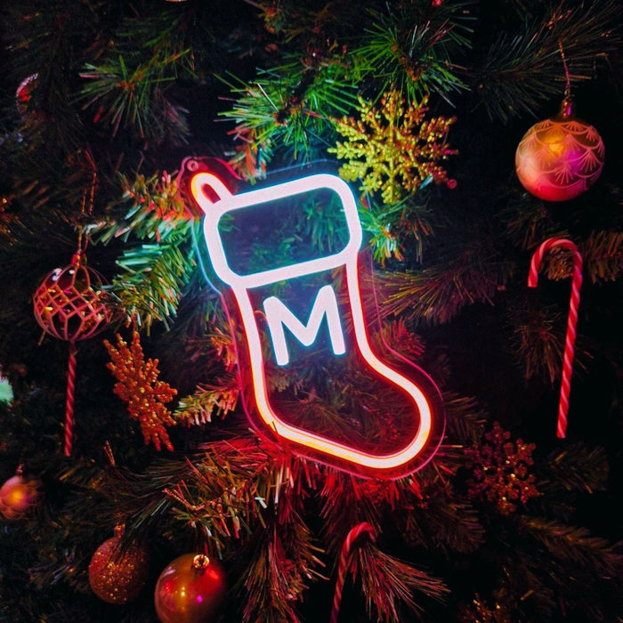 Personalised Christmas Stocking Neon Sign - Neon Filter