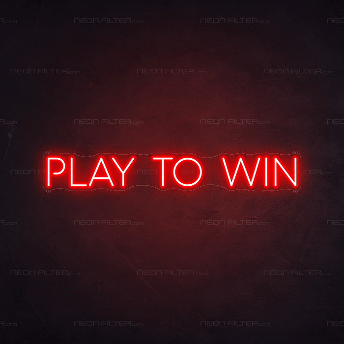 Play To Win Neon Sign - Neon Filter