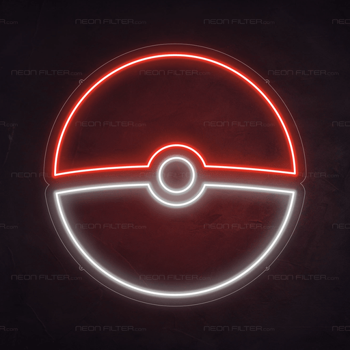 Pokeball Neon Sign - Neon Filter