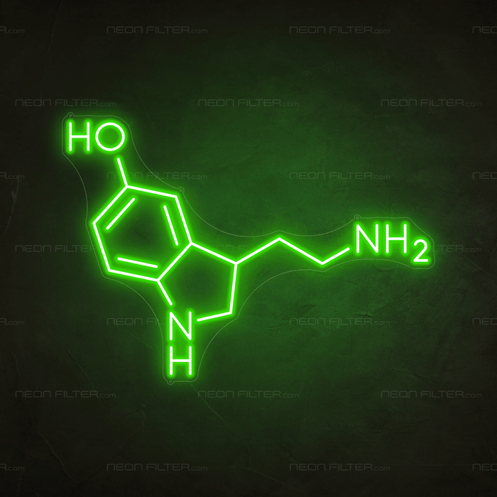 Serotonin Molecule Neon Sign - Neon Filter