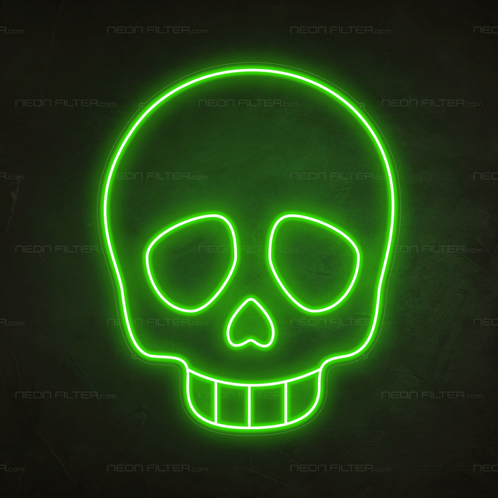 Skull Emoji Neon Sign - Neon Filter