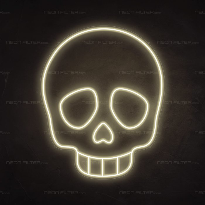 Skull Emoji Neon Sign - Neon Filter