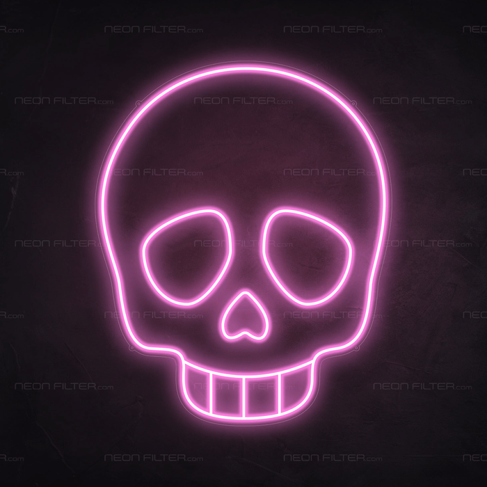 Skull Emoji Neon Sign - Neon Filter