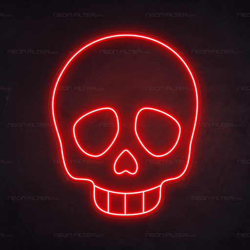 Skull Emoji Neon Sign - Neon Filter