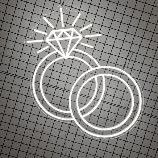 Stock Diamond Rings Neon Sign - Neon Filter