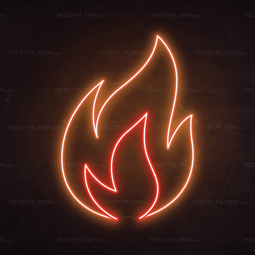 Stock Fire Neon Sign - Neon Filter