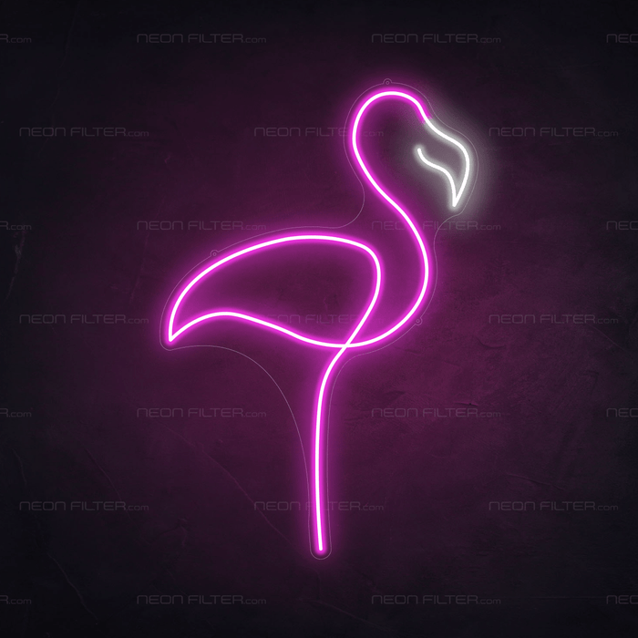 Stock Flamingo Neon Sign - Neon Filter