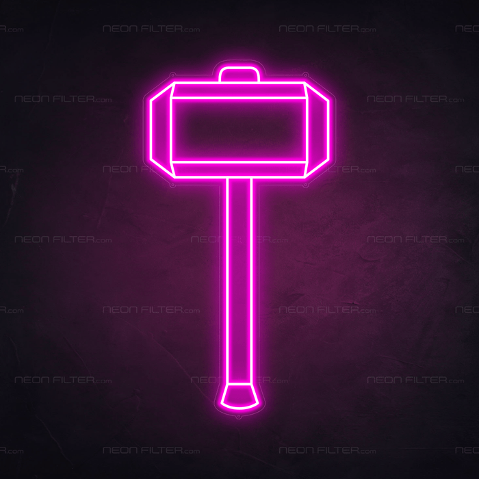 Thor's Hammer Neon Sign - Neon Filter