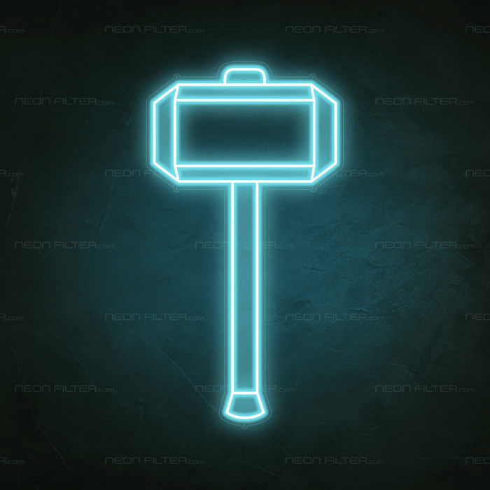 Thor's Hammer Neon Sign - Neon Filter