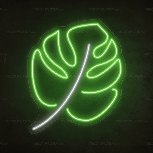 Tropical Monstera Leaf Neon Sign - Neon Filter